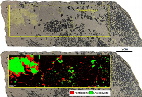 element map of half core rock